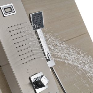Auralum Edelstahl Duschpaneel + Handbrause + Kopfbrause + LCD-Display