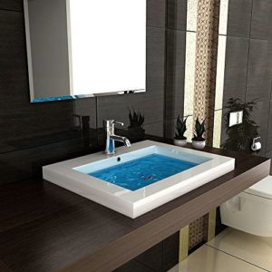 Waschbecken Handwaschbecken Mineralguss 60 cm breit Hochglanz