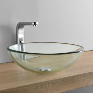 Waschbecken Waschtisch Glas gehärtet Waschschale rund